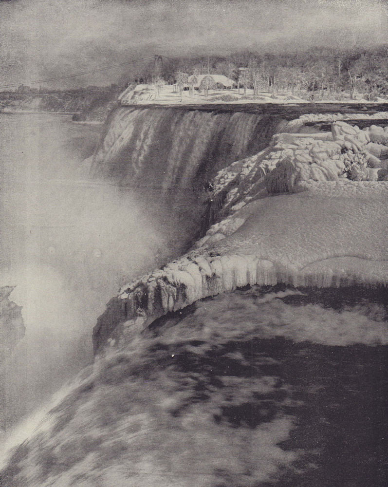 Niagara Falls in winter. North America. STODDARD 1895 old antique print